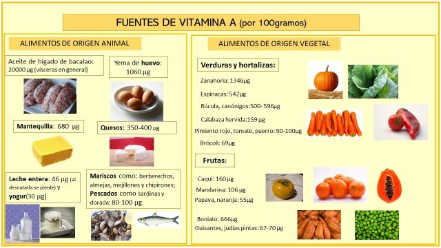 alimentos con vitamina a