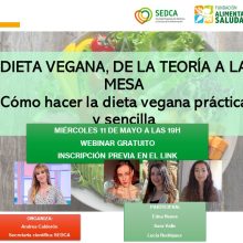 Webinar gratuito parte 2 DIETA VEGANA, DE LA TEORÍA A LA MESA: Cómo planificar un menú vegano saludable
